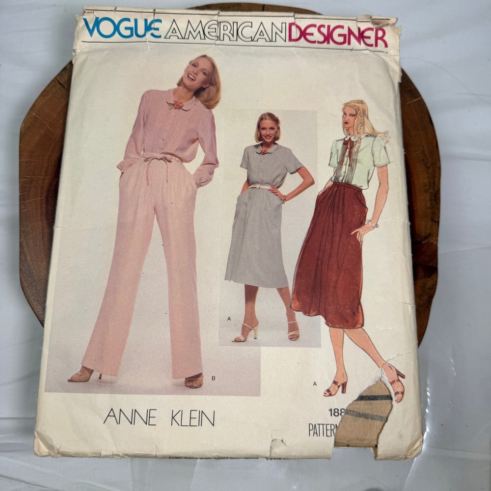 Vogue 1882 Anne Klein American Designer Sewing Pattern Blouse Skirt Pants Sz 14
